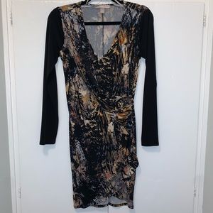 Long sleeve midi print dress